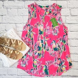 Lilly Pulitzer Sleeveless Stacey Top Toucan Can